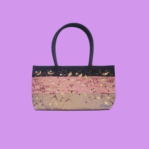 Pink Tan And Black sequined purse